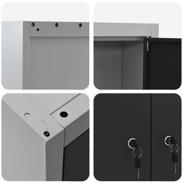 vidaXL Σετ πάγκου εργασίας με ράφι 8 pcs Γκρι 200 x 55 x 200 εκ Ατσάλι