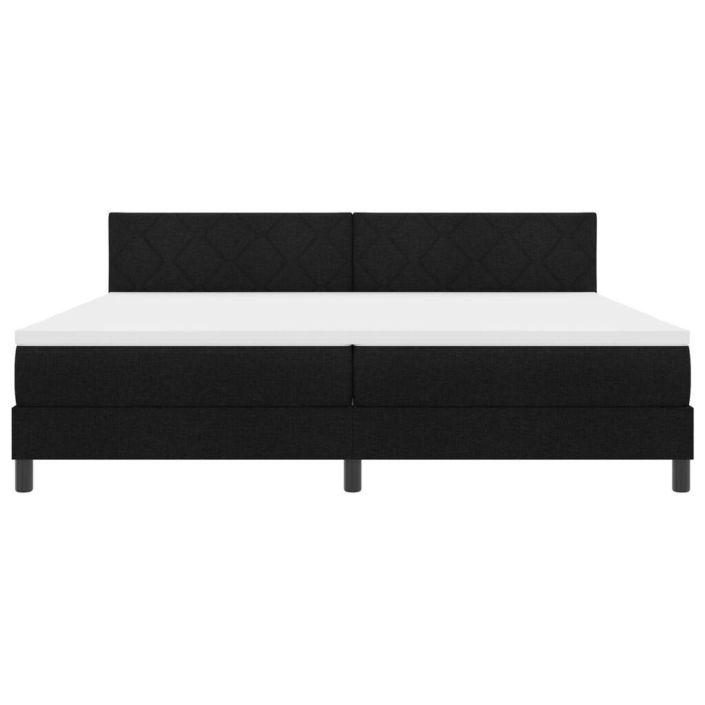 vidaXL Box Spring Κρεβάτι με Στρώμα & LED Μαύρο 200x200 εκ Ύφασμα