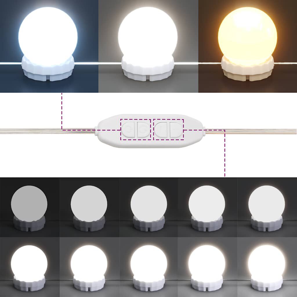 vidaXL Καθρέφτης Τοίχου Οβάλ με Φώτα LED 30x80 εκ. από Γυαλί