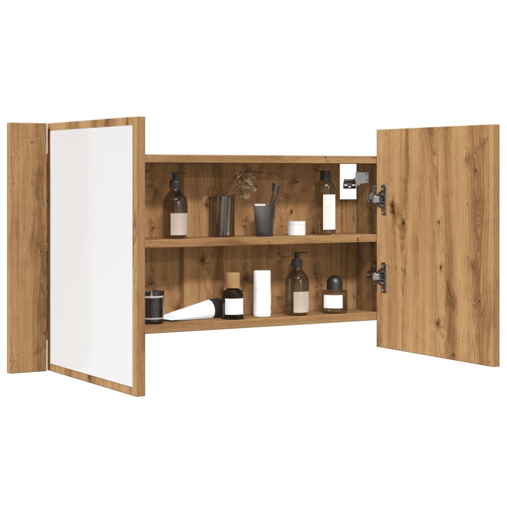 vidaXL Καθρέφτης Ντουλάπι Αρτισιανή Δρυς 90x12x45 εκ. Επεξ. Ξύλο