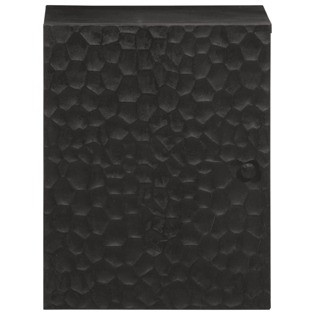 vidaXL Ντουλάπι Μπάνιου Επιτοίχιο Μαύρο 38x33x48 εκ. Μασίφ Ξύλο Μάνγκο
