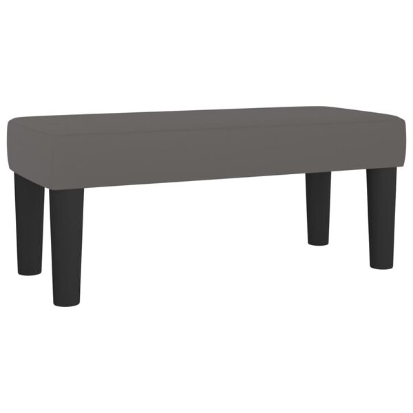 vidaXL Κρεβάτι Boxspring με Στρώμα Γκρι 80 x 200 εκ. Συνθετικό Δέρμα