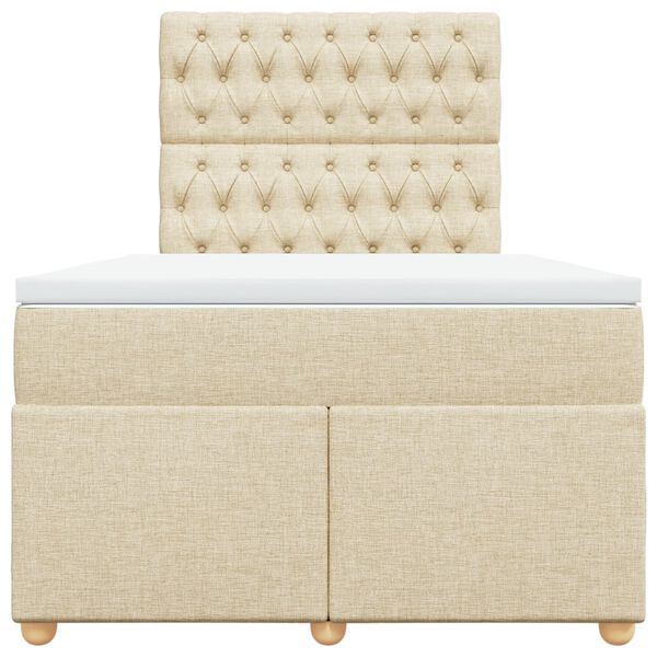 vidaXL &Kappa;&rho;&epsilon;&beta;ά&tau;&iota; Boxspring &mu;&epsilon; &Sigma;&tau;&rho;ώ&mu;&alpha; &Kappa;&rho;&epsilon;&mu; 120x200 &epsilon;&kappa;. &Upsilon;&phi;&alpha;&sigma;&mu;ά&tau;&iota;&nu;&omicron;