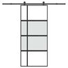 vidaXL Συρόμενη πόρτα με σετ υλικού 90x205 cm από γυαλί και αλουμίνιο