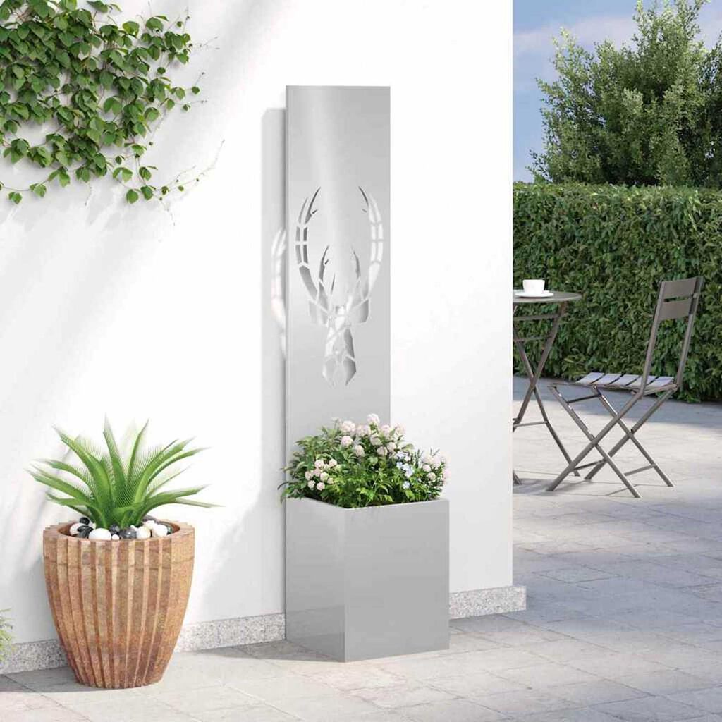 vidaXL Οθόνη Ιδιωτικότητας Κήπου Ασημί 32 x 140 εκ. Ανοξείδωτο ατσάλι
