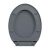 vidaXL Κάλυμμα Λεκάνης με Soft Close &amp; Quick Release Οβάλ Γκρι