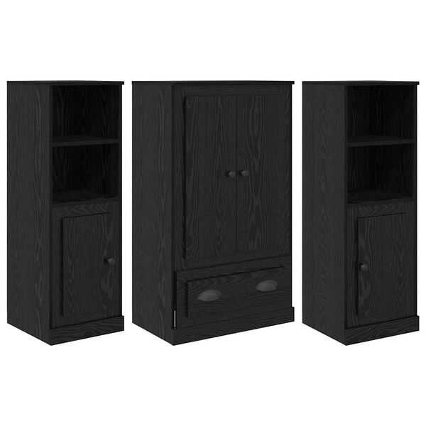 vidaXL Highboard &mu;&epsilon; &sigma;&upsilon;&rho;&tau;ά&rho;&iota; 3 pcs &Mu;&alpha;ύ&rho;&eta; &Omicron;&xi;&upsilon;ά &Epsilon;&pi;&epsilon;&xi;&epsilon;&rho;&gamma;&alpha;&sigma;&mu;έ&nu;&omicron; &xi;ύ&lambda;&omicron;