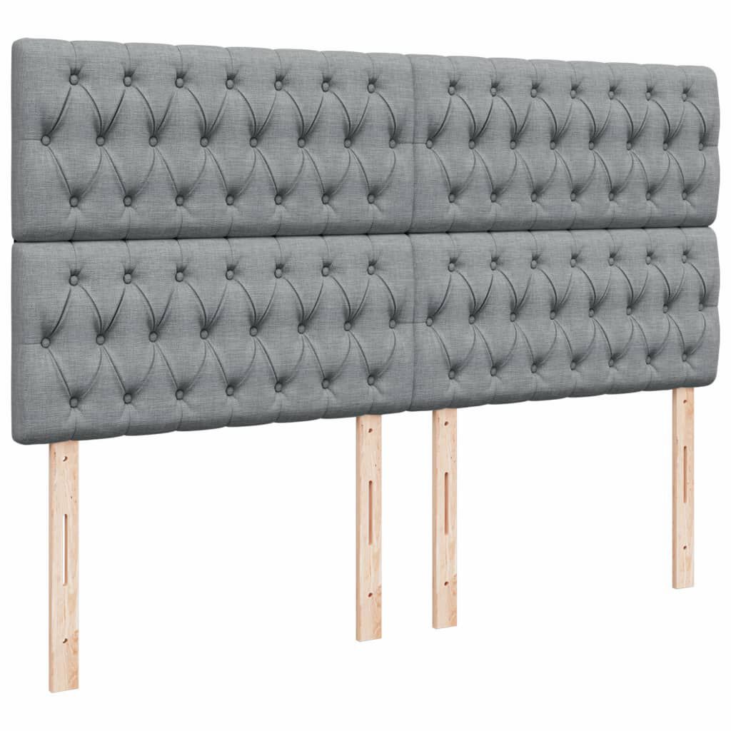vidaXL Κρεβάτι Boxspring με Στρώμα Ανοιχτό Γκρι 180x200 εκ. Υφασμάτινο