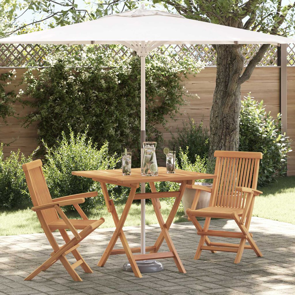vidaXL Σετ Τραπεζαρίας Κήπου 2 pcs Καφέ Μασίφ ξύλο teak