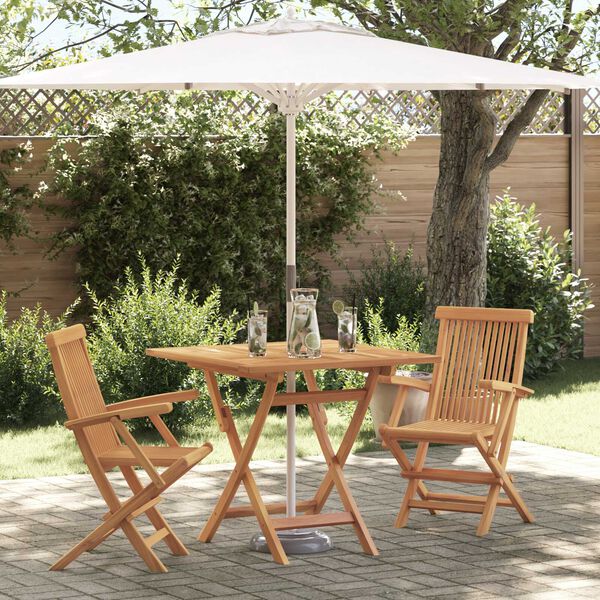 vidaXL Σετ Τραπεζαρίας Κήπου 2 pcs Καφέ Μασίφ ξύλο teak