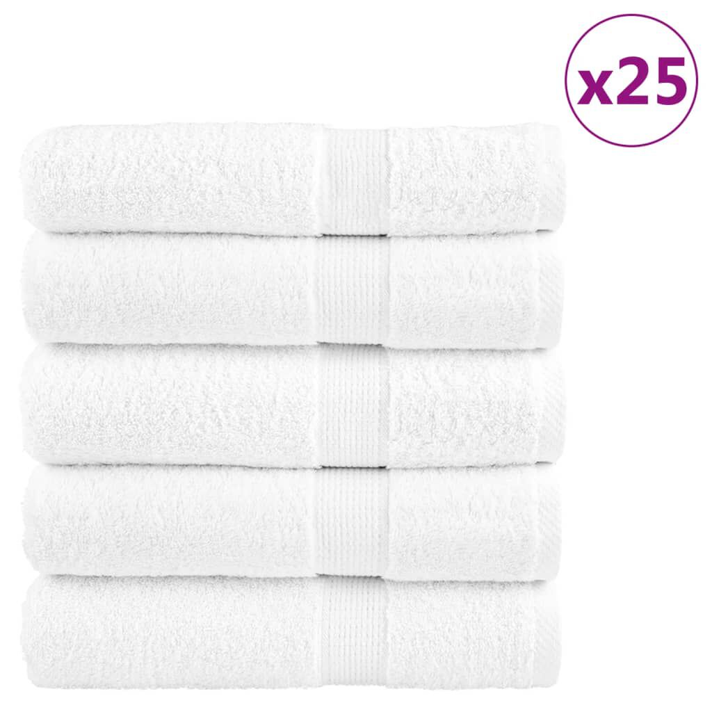vidaXL Πετσέτες Μπάνιου Premium SOLUND 25 Τεμ Λευκές 70x140εκ 600γρ/μ²