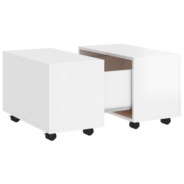 vidaXL Τραπεζάκι Σαλονιού Γυαλιστερό Λευκό 60x60x38 εκ. Μοριοσανίδα