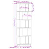 vidaXL Βιβλιοθήκη/Διαχωριστικό Χώρου 51x25x163,5 εκ. Μασίφ Ξύλο Πεύκου