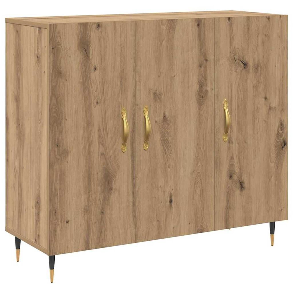 vidaXL Πλαϊνό γραφείο Καφέ 90 x 34 x 80 εκ. Επεξεργασμένο ξύλο