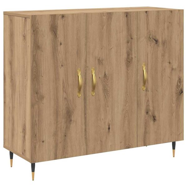 vidaXL Πλαϊνό γραφείο Καφέ 90 x 34 x 80 εκ. Επεξεργασμένο ξύλο