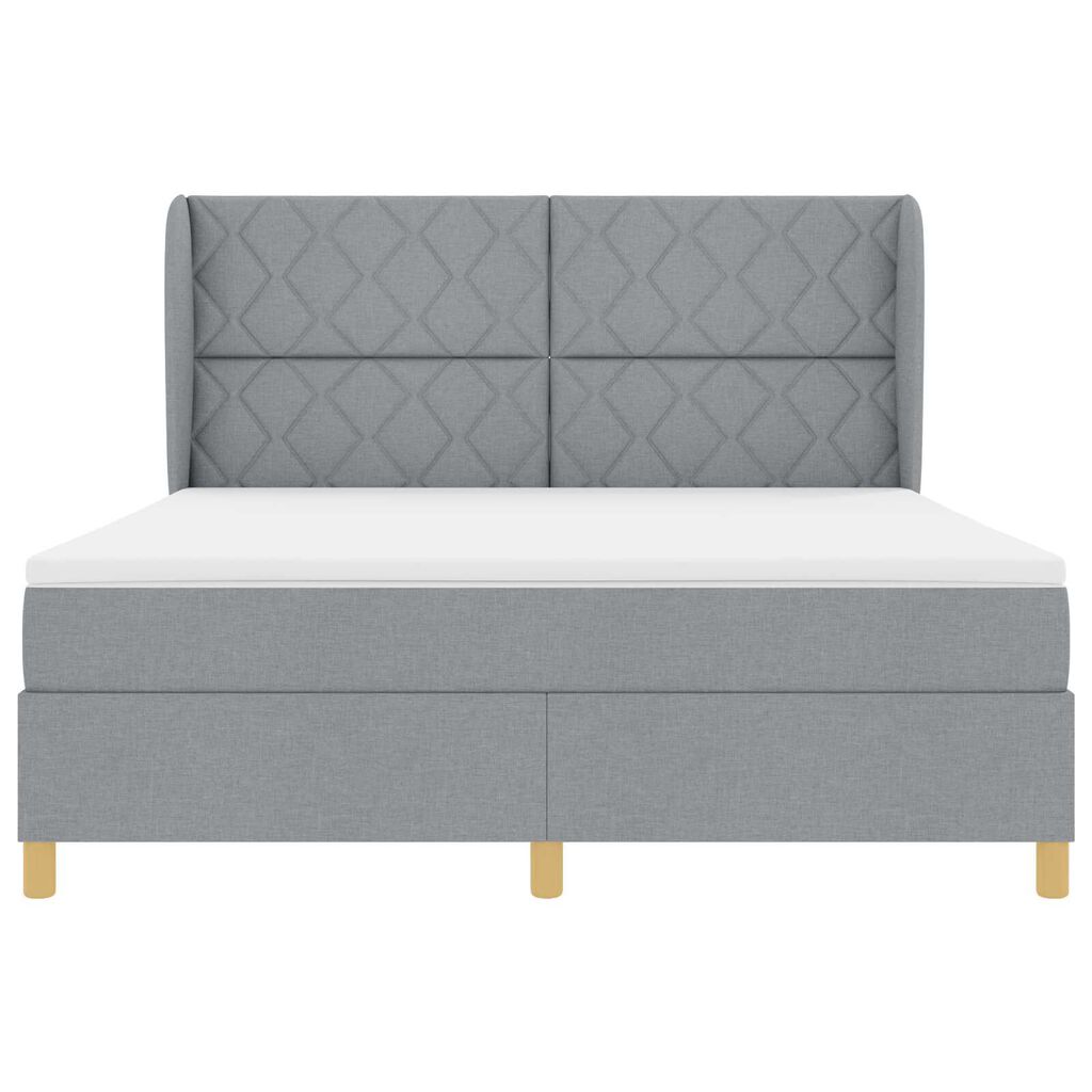 vidaXL Κρεβάτι Box Spring με Στρώμα Ανοιχτό Γκρι 180x200 εκ. Υφάσματος