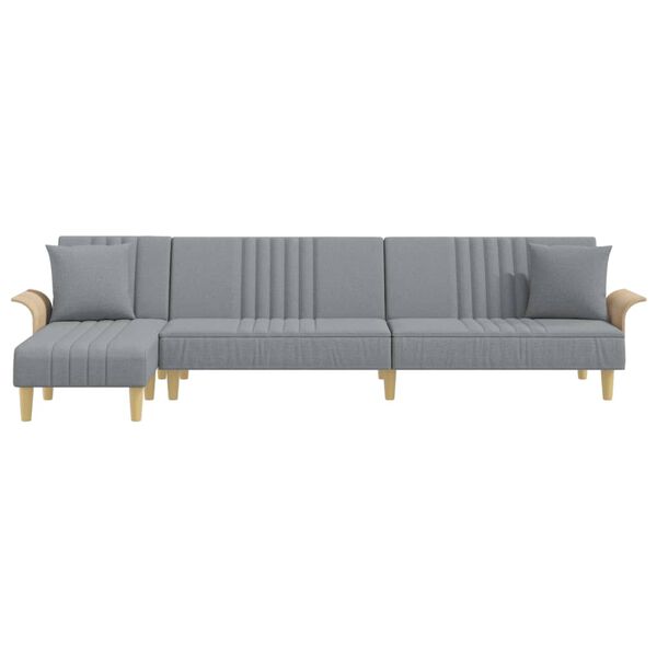 vidaXL Καναπές Κρεβάτι Γωνιακός Αν. Γκρι 279x140x70 εκ. Υφασμάτινος