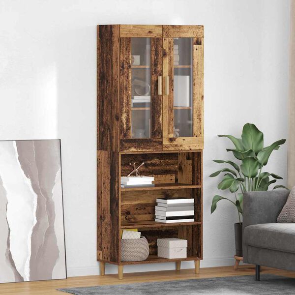 vidaXL Highboard &Pi;&alpha;&lambda;&iota;ό &Xi;ύ&lambda;&omicron; 69,5 x 34 x 180 &epsilon;&kappa;. &Sigma;ύ&nu;&theta;&epsilon;&tau;&omicron; &Xi;ύ&lambda;&omicron; &kappa;&alpha;&iota; &Gamma;&upsilon;&alpha;&lambda;ί
