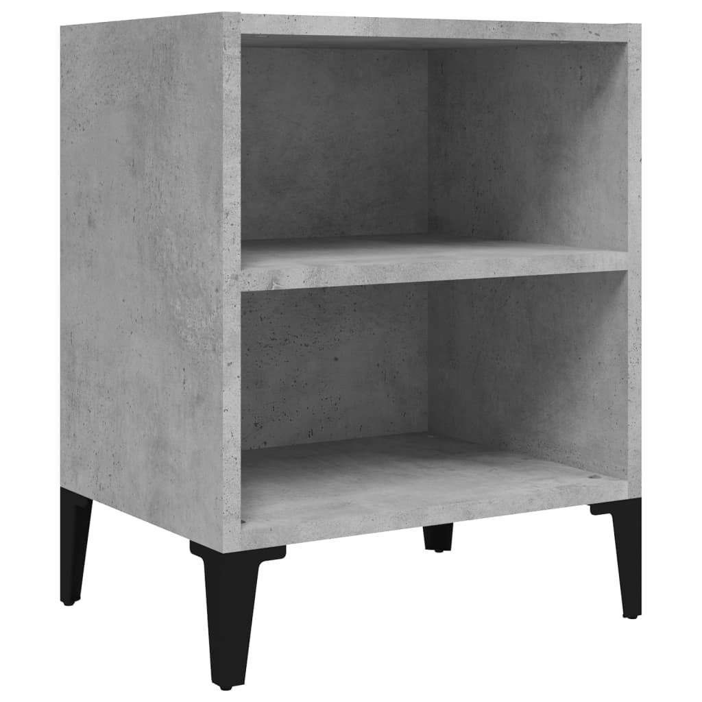 vidaXL Κομοδίνo Γκρι Σκυροδέματος 40 x 30 x 50 εκ. με Μεταλλικά Πόδια