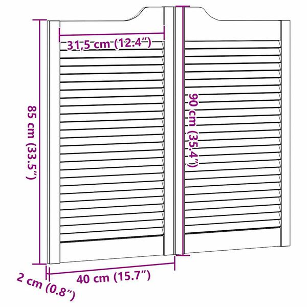 vidaXL Ανοιγόμενες πόρτες Louvred Design 2 ζευγών Λευκό 90x80 cm