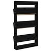 vidaXL Ζαρντινιέρα Τοίχου 3 Επιπέδων Μαύρη 60x18,5x110 εκ. Μασίφ Πεύκο