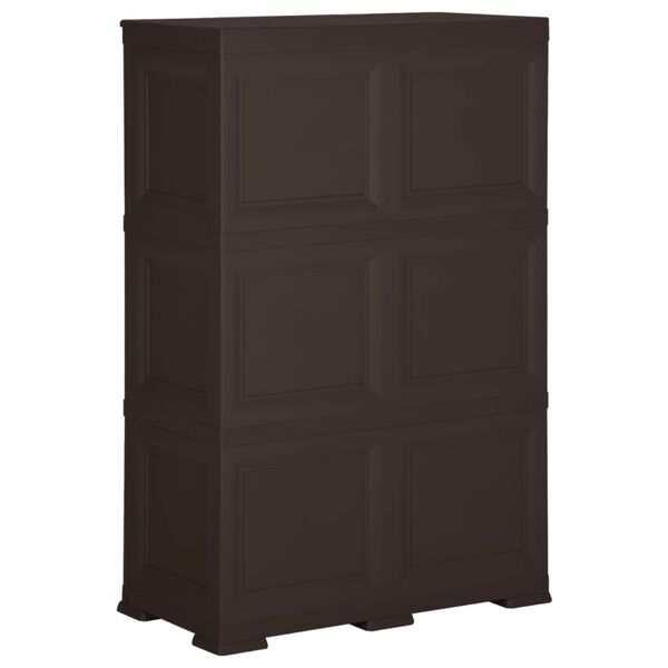 vidaXL Πλαστικό Ντουλάπι Καφέ 79 x 43 x 125 εκ. με Σχέδιο Ξύλου