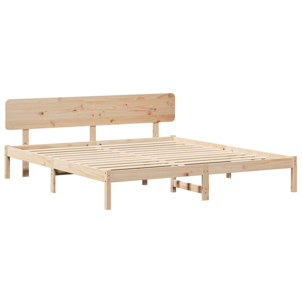 vidaXL Κρεβάτι με Κεφαλάρι 180x200 εκ. Μασίφ Ξύλο Πεύκου