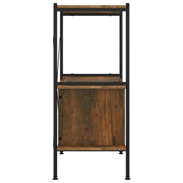 vidaXL Ραφιέρα 3 Επιπέδων με Ντουλάπι 80x40x92 εκ. Ατσάλι/Επεξ. Ξύλο
