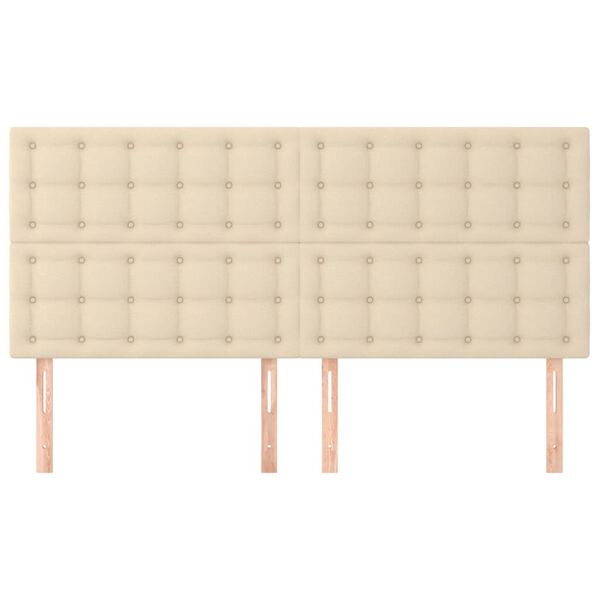 vidaXL Κεφαλάρια Κρεβατιού 4 τεμ. Κρεμ 100x5x78/88 εκ. Υφασμάτινο