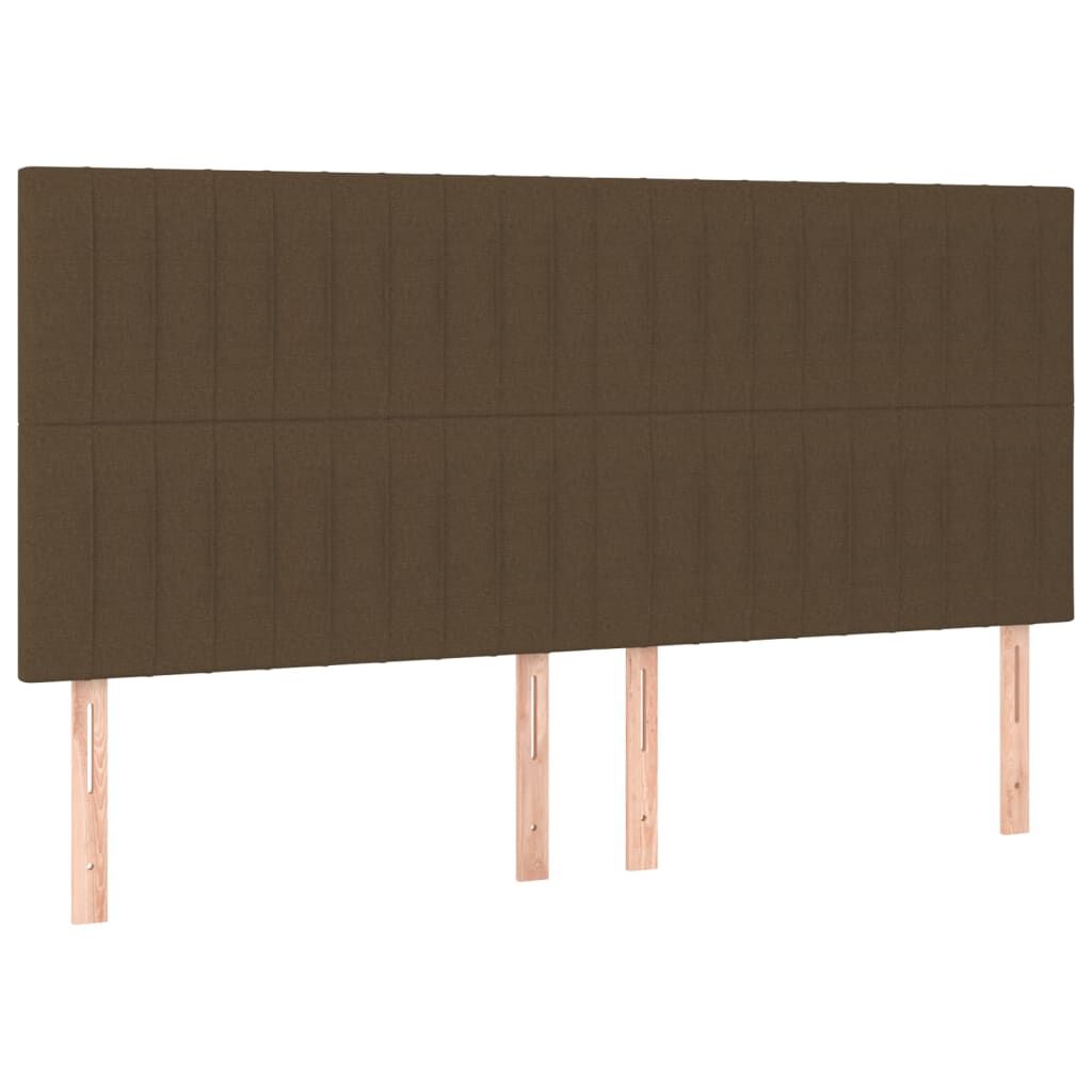 vidaXL Κρεβάτι Boxspring με Στρώμα & LED Σκ.Καφέ 200x200εκ. Υφασμάτινο