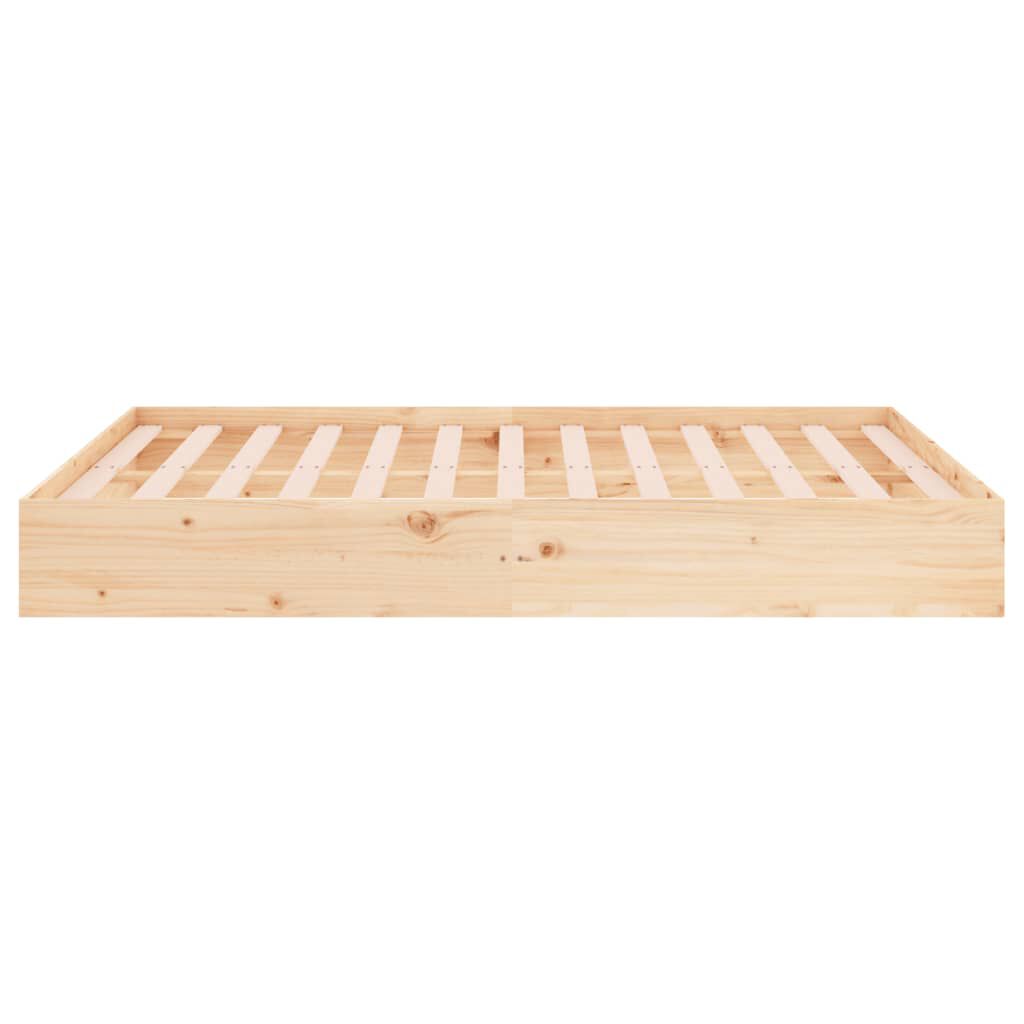 vidaXL Πλαίσιο Κρεβατιού 135 x 190 εκ. από Μασίφ Ξύλο Double