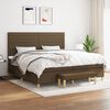 vidaXL Κρεβάτι Boxspring με Στρώμα Σκούρο Καφέ 200x200 εκ. Υφασμάτινο