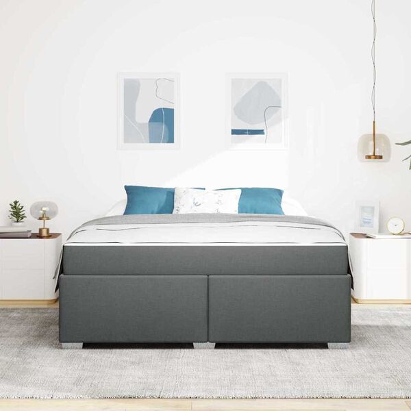vidaXL Σκελετός Κρεβατιού Σκούρο γκρι 180 x 200 cm ύφασμα