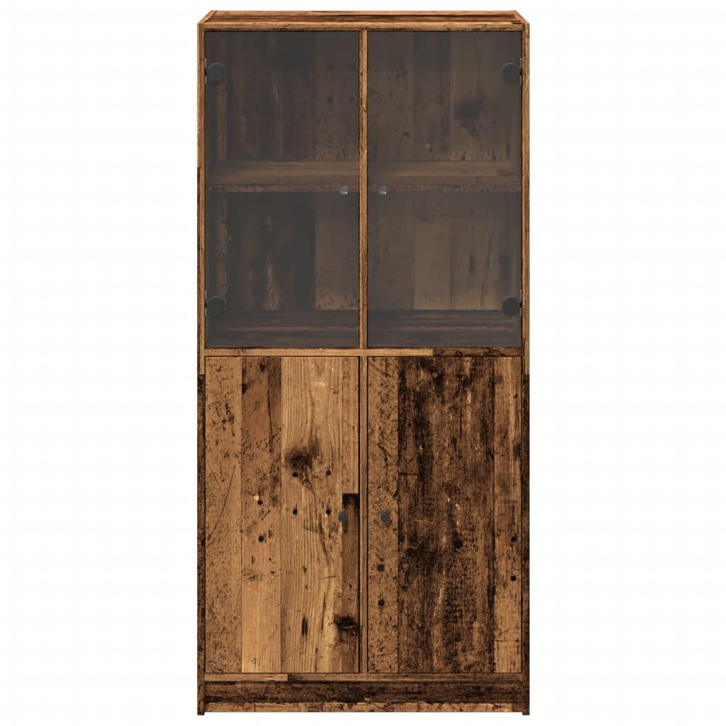 vidaXL Ντουλάπα με Πόρτες Όψη Παλαιού Ξύλου 68x37x142 εκ. Επεξ. Ξύλο