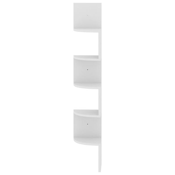 vidaXL Γωνιακή Ραφιέρα Τοίχου Λευκή 19 x 19 x 123 εκ. από Επεξ. Ξύλο
