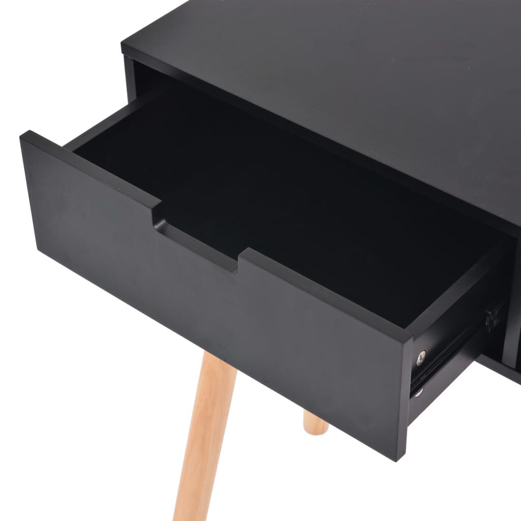 vidaXL Τραπέζι Κονσόλα Μαύρο 80 x 30 x 72 εκ. από Μασίφ Ξύλο Πεύκου