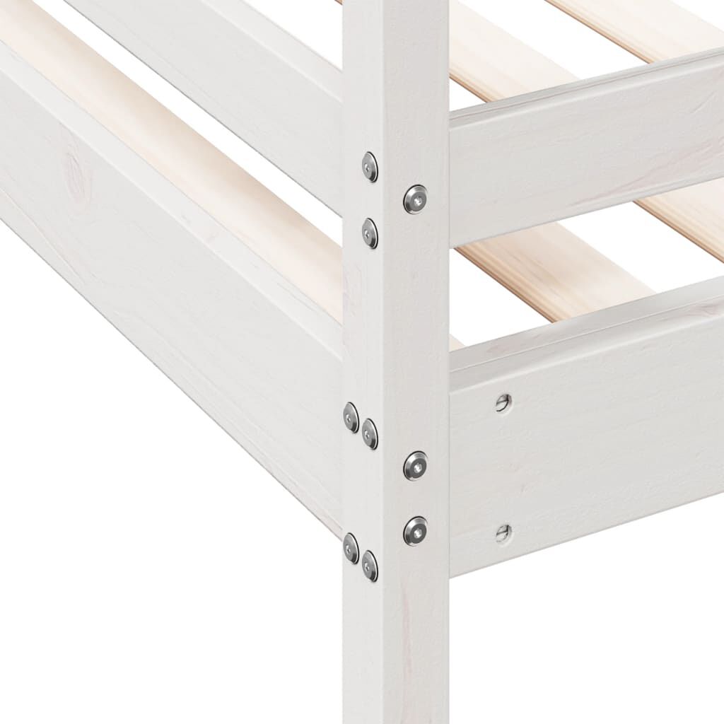 vidaXL Κουκέτα 90x200/140x200 εκ. Λευκό από Μασίφ Ξύλο Πεύκου