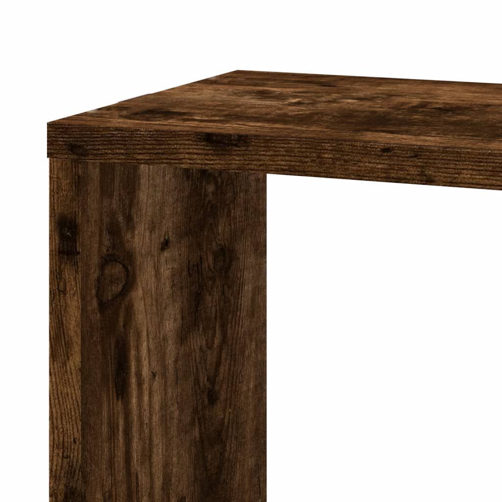 vidaXL Γωνιακή Ραφιέρα Τοίχου Καπνιστή Δρυς 45x45x147 εκ Επεξ. Ξύλο