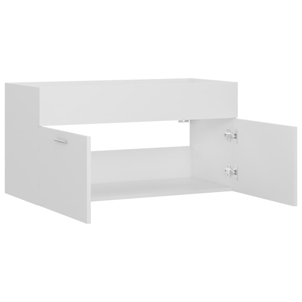 vidaXL Ντουλάπι Νιπτήρα Λευκό 90 x 38,5 x 46 εκ. από Επεξ. Ξύλο