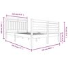 vidaXL Πλαίσιο Κρεβατιού 120 x 190 εκ. από Μασίφ Ξύλο Small Double