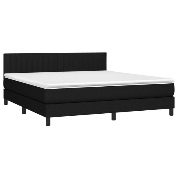 vidaXL &Kappa;&rho;&epsilon;&beta;ά&tau;&iota; Boxspring &mu;&epsilon; &Sigma;&tau;&rho;ώ&mu;&alpha; & LED &Mu;&alpha;ύ&rho;&omicron; 160x200 &epsilon;&kappa;. &Upsilon;&phi;&alpha;&sigma;&mu;ά&tau;&iota;&nu;&omicron;