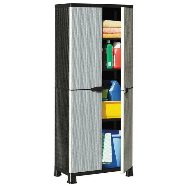 vidaXL Πλαστικό Ντουλάπι 68x39x171,5 εκ με Σχεδιασμό σε Στυλ Ρατάν