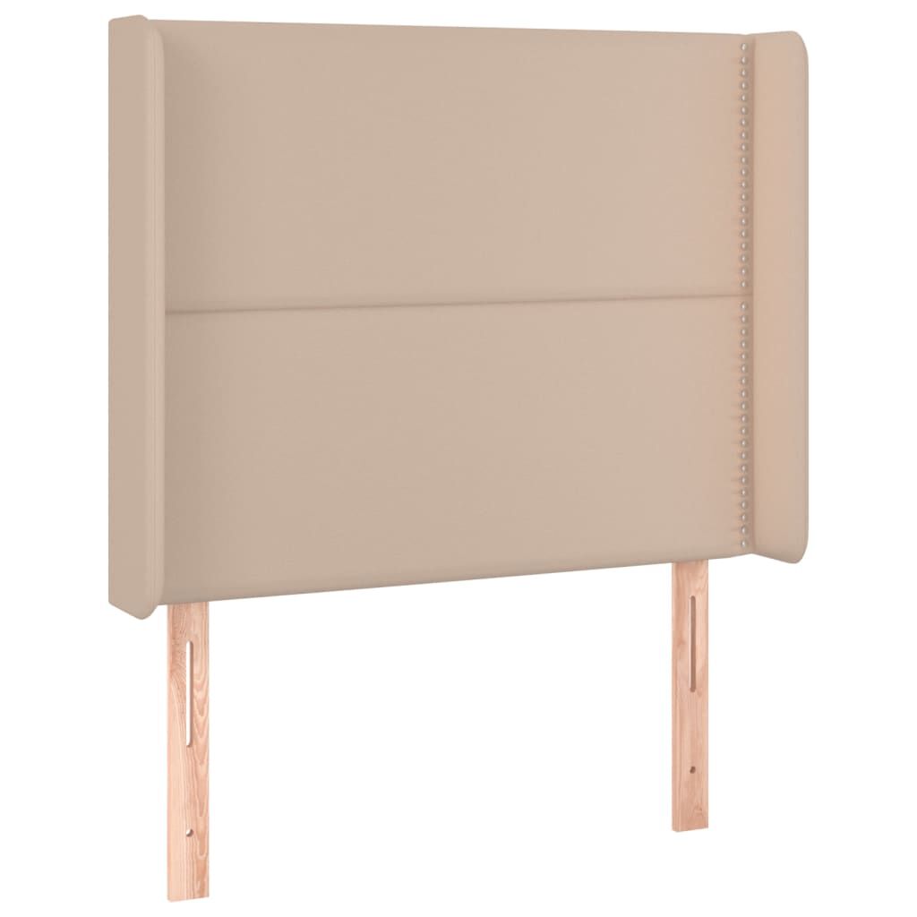 vidaXL Κρεβάτι Boxspring Στρώμα&LED Καπουτσίνο 100x200 εκ. Συνθ. Δέρμα