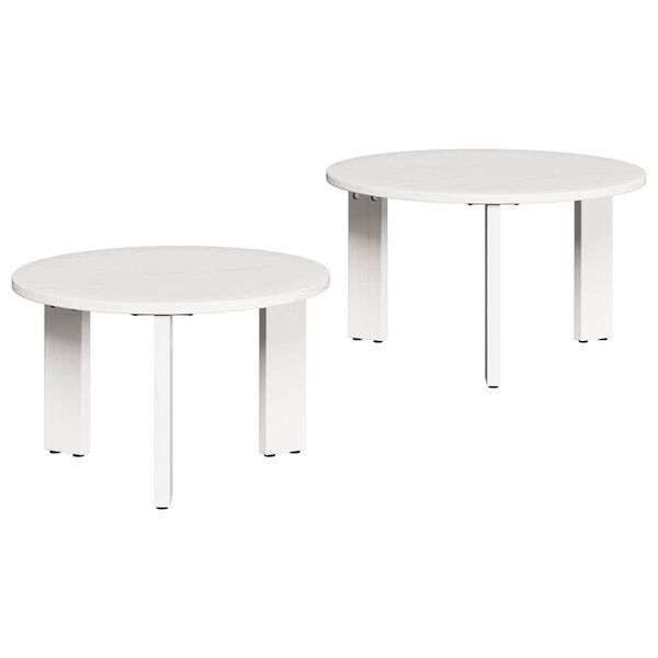 vidaXL Τραπεζάκι σαλονιού 2 pcs Λευκό 47.5 x 47.5 x 27 εκ.