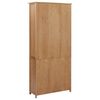 vidaXL Βιβλιοθήκη με 4 Πόρτες 90x35x200 εκ. Μασίφ Ξύλο Δρυός και Γυαλί