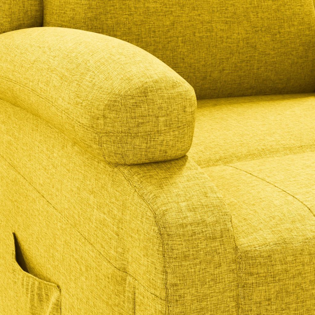 vidaXL Πολυθρόνα Ανακλινόμενη Ηλεκτρική Κίτρινη Υφασμάτινη