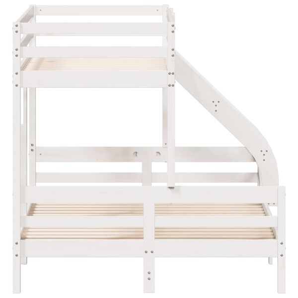 vidaXL Κουκέτα 90x200/140x200 εκ. Λευκό από Μασίφ Ξύλο Πεύκου