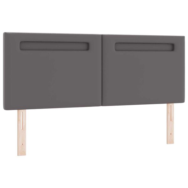vidaXL Κρεβάτι με Στρώμα Γκρι - 140x200 εκ., Ψεύτικο Δέρμα