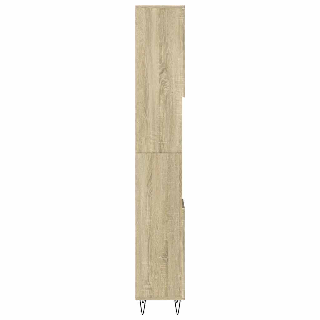 vidaXL Ντουλάπι Μπάνιου Sonoma Δρυς 30x30x190 εκ. Επεξεργασμένο Ξύλο