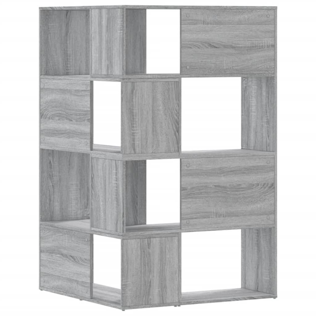 vidaXL Βιβλιοθήκη Γωνιακή 4 Επ. Γκρι Sonoma 85x85x140 εκ Επεξ. Ξύλο